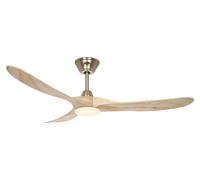 Ventilateur de plafond Eco Genuino Laiton & Bois 152 avec LED CasaFan