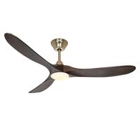 Ventilateur de plafond Eco Genuino DC 152 Laiton-Noyer LED CasaFan