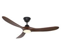 Ventilateur de plafond Eco Genuino DC 152 Noir-Noyer LED CasaFan