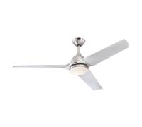 Ventilateur de plafond Elyse avec LED et interrupteur mural Chrome / Nickel brossé