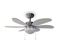 Cecotec EnergySilence Aero 350 Ventilateur de Plafond avec Pales Légères Réversibles 50W Bois/Blanc