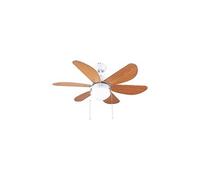 Cecotec Ventilateur de plafond EnergySilence Aero 360 50 W, Ø 91 cm, 6 pales réversibles, Blanc/Bois
