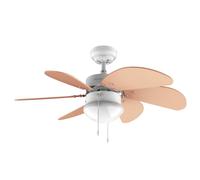 Cecotec Ventilateur de Plafond EnergySilence 3600 Vision Orange, 50 W, Diamètre 92 cm, Lampe, 3 Vitesses, 6 Pales Réversibles, Fonction Été/Hiver, Interrupteur à Chaîne, Blanc/Orange