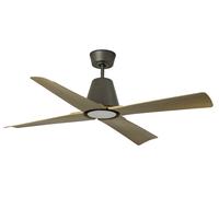 Faro Barcelona – Ventilateur de plafond TYPHOON – LED 3000K DC IP44 – marron bois – 6 vitesses