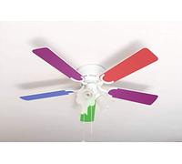 Ventilateur de plafond extra plat Kisa Multicolor blanc avec éclairage