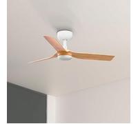 Ventilateur de plafond - FARO BARCELONA - PUNT S - Blanc/bois clair - Sans lumière - Moteur DC, télécommande