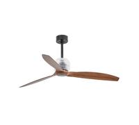 Ventilateur de plafond Faro DECO noir, bois LED avec moteur à courant continu
