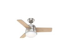 Ventilateur de plafond Finley S Nickel avec lumière Hunter Fans