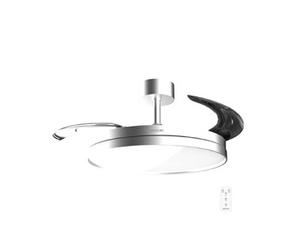 Ventilateur de plafond Générique 30W Moteur DC 3 pales rétractables LED 6 vitesses Minuteur 6h Gris