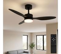 Ventilateur De Plafond Globo 3 Lames Avec Éclairage LED, CCT, 106 Cm, Noir