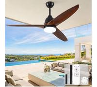 Ventilateur de Plafond Grand Format avec Éclairage LED - 142 cm (56 pouces) - 3 Pales - Moteur DC Silencieux - Dimmable 3CCT