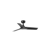 Faro Barcelona – Ventilateur de plafond Hey S – DC – acier & ABS noir mat Ø90 cm H24,3 cm