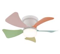 Ventilateur de plafond Hines Blanc-Multicolore avec LED GLOBO