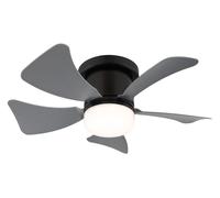 Ventilateur de plafond Hines Noir-Gris avec LED GLOBO