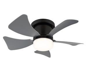 Ventilateur de plafond Hines Noir-Gris avec LED GLOBO