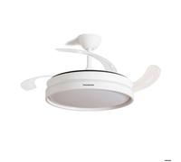 InnovaGoods Ventilateur de plafond Keteez – LED 72 W, 4 pales rétractables, Ø49–104 cm, Blanc