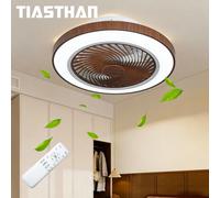 Ventilateur de plafond intelligent avec télécommande 110V/220V, luminosité réglable en continu, LED à spectre complet, moteur silencieux à 6 vitesses, ventilateur électrique