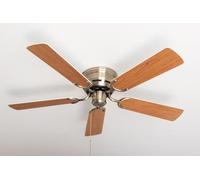 Ventilateur de plafond Kisa Deluxe AB Blanc / Erable Laiton antique