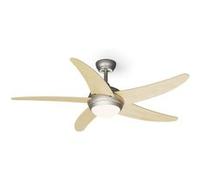 KLARSTEIN Bolero Ventilateur de Plafond avec Lumière & Télécommande - 132cm, 6 Vitesses, Silencieux, Modes Été & Hiver, Smart App, Design Moderne, Montage Flexible, Érable