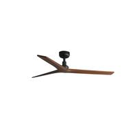 Ventilateur de plafond KLIM M acier noir mat, bois noyer foncé H: 23,6cm Ø125cm