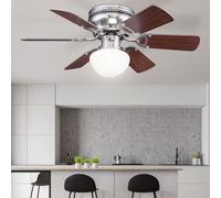 Ventilateur de plafond Lampe Interrupteur Salon Salle à manger Refroidisseur d'air Luminaire graphite wengé