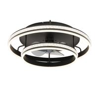 Ventilateur de plafond Lampe de plafond Lampe de ventilateur LED dimmable noire Télécommande