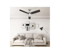 vidaXL Ventilateur de plafond lampe et télécommande 108cm Marron foncé Marron