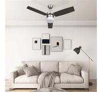 vidaXL Ventilateur de plafond lampe et télécommande 108cm Marron foncé Marron