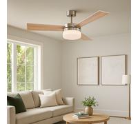 Ventilateur de plafond Ventilateur Télécommande Éclairage Plafonnier Télécommande Métal Verre MDF Pré-retour Pales réversibles Globo Alana 0333