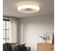 Plafonnier ventilateur de plafond avec éclairage plafonnier silencieux avec ventilateur chambre, fonction mémoire refroidissement, 18 watts LED 1400lm 3000K, DxH 30x12 cm