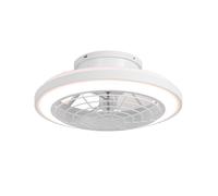 Ventilateur de plafond LED 50 cm avec grille de protection télécommande moteur DC silencieux 6 vitesses réversible