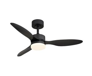 Ventilateur de plafond LED aller-retour avec télécommande Plafonnier Ventilateur à intensité variable CCT, 6 niveaux, noir, 20W 800Lm blanc chaud froid, D 106 cm