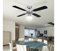 Ventilateur de plafond LED avec éclairage Ventilateur avec interrupteur à tirette, 3 vitesses avant-arrière Pales réversibles, diamètre 106,6 cm, salon chambre à coucher