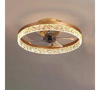 Ventilateur De Plafond LED avec Lampe 66W Ultra-Silencieux Fan Lumière Télécommande Ventilateur Dimmable Lustre De Ventilateur Moderne Invisible Fan Plafonnier Salon Fan De Plafond Éclairage,d'or