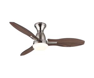 Ventilateur de plafond LED avec mode été hiver Lampe de plafond à intensité variable avec télécommande, 6 niveaux, ailes réversibles, 22W 1660lm blanc chaud, blanc neutre, blanc froid, D 107 cm