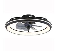 Ventilateur de plafond LED avec télécommande Plafonnier CCT dimmable Ventilateur fumé noir, marche avant-arrière 6 niveaux, 40W 2080Lm blanc chaud-froid, D 50 cm