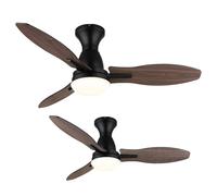 Ventilateur de plafond LED dimmable avec télécommande mode été hiver Plafonnier, 6 niveaux, ailes réversibles, 22W 1660lm blanc chaud, blanc neutre, blanc froid, D 107 cm