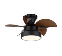 Ventilateur de plafond LED dimmable avec télécommande Ventilateur avant-arrière Lampe de plafond Changement de couleur du ventilateur, 6 niveaux, 22W 1660lm blanc chaud-froid, D 58 cm