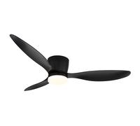 Ventilateur de plafond LED Lampe de salon CCT noir métal D 131,5 cm