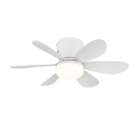 Ventilateur de plafond LED Lampe de salon Variable Blanc Métal H 16,5 cm