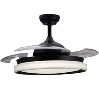 Ventilateur de plafond LED modèle atlas noir Puissance : 28+35w Pales : ø106cm avec télécommande philips