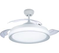 Ventilateur de plafond LED modèle atlas white Puissance : 28+35w Pales : ø106cm avec télécommande philips