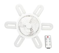 Ventilateur de plafond LED pliable 16 pouces E27 60W - 4 vitesses, télécommande, lumière réglable