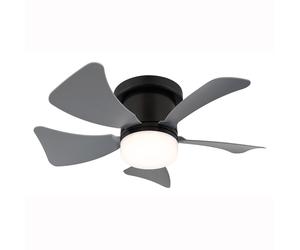 Ventilateur de plafond LED Télécommande Lampe lumière du jour Ventilateur gris Minuterie CCT, 10W 750lm blanc chaud-blanc froid, D 40,6 cm