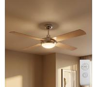 Ventilateur de Plafond Luminaires Plafond Télécommande Bois Vor-Rücklauf 2x E27