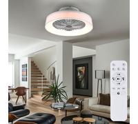 Ventilateur de Plafond Luminaires Salon LED Télécommande Dimmable D 47 CM