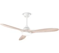 Ventilateur de plafond lumineux Perenz 7170 B CT Bois blanchi d. 130 cm, 3 pales, 5 vitesses, moteur DC 26W, silencieux