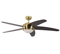 Ventilateur de plafond Melton par Pepeo avec eclairage et télécommande incluse revêtement laiton, pâles en marron-wanaque , 132 cm