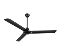Ventilateur de plafond, métal, noir, moteur puissant, L 142 cm