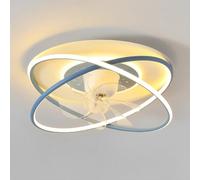 Ventilateur de plafond moderne avec éclairage LED 48 W, 6 vitesses, rotation à 360°, silencieux et à intensité variable, idéal pour chambre, salle à manger ou chambre d'enfant. Il est doté d'une télé